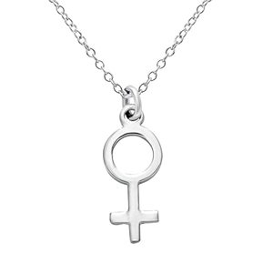 Collana di simbolo di <span class=keywords><strong>genere</strong></span> astrologico in acciaio inossidabile placcato oro semplice <span class=keywords><strong>femminile</strong></span> con catena a maglie alla moda per matrimoni e feste - Product Image 1