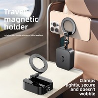 Support magnétique MagSafe multifonctionnel, support de téléphone de voiture omnidirectionnel réglable, support de bureau pliable portable pour les voyages