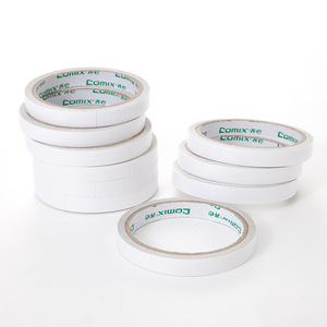 Ruban adhésif en papier coton double face Comix 12 mm x 10 m, 10 rouleaux, pour scellement, épissage, fixation, usage bureautique - Product Image 2