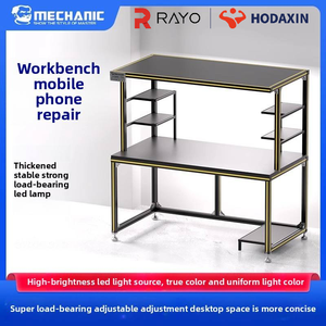 Banc de travail multifonctionnel en métal pour mécaniciens, spécialement conçu pour la réparation de téléphones portables et autres appareils mobiles en atelier. - Product Image 2