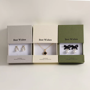 Boîte à <span class=keywords><strong>bijoux</strong></span> en papier artisanal de luxe, emballage cadeau personnalisé <span class=keywords><strong>pour</strong></span> bagues, colliers, bracelets, coffrets cadeaux de <span class=keywords><strong>bijoux</strong></span>, coffret <span class=keywords><strong>bijoux</strong></span> - Product Image 2