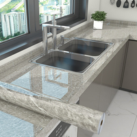 Papier peint géométrique moderne en PVC, effet marbre, auto-adhésif, imperméable, autocollants muraux 3D pour la cuisine, la salle de bain, la rénovation de la maison
