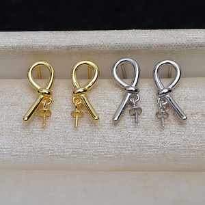 Boucles d'oreilles en argent S925 avec perles de cheveux de fœt de 7 à 12 mm, accessoires de bijoux faits à la main pour femmes, composants de bijoux 4018 - Product Image 1