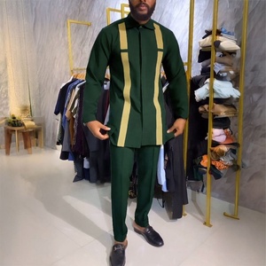 Traje Tradicional Africano Elegante <span class=keywords><strong>de</strong></span> Verano para Hombre, Dashiki <span class=keywords><strong>de</strong></span> 2 Piezas, Camisa y Pantalones, Conjunto Completo, Ropa <span class=keywords><strong>de</strong></span> Diseñador - Product Image 3