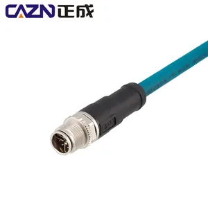 M12 Network Gigabit Cable Industrial Camera Ultra-flexible Sensor Cable M12 To RJ45 Cognex 8pin X Code Cable