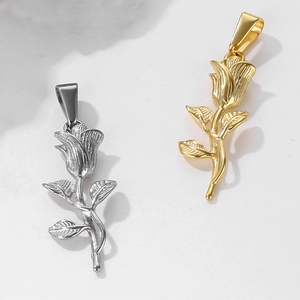 Pendentif breloque personnalisé pour homme en acier inoxydable plaqué or 18 carats, motif ange, <span class=keywords><strong>rose</strong></span>, Saint <span class=keywords><strong>Christophe</strong></span> et billet de dollar américain, pour la fabrication de bijoux - Product Image 5