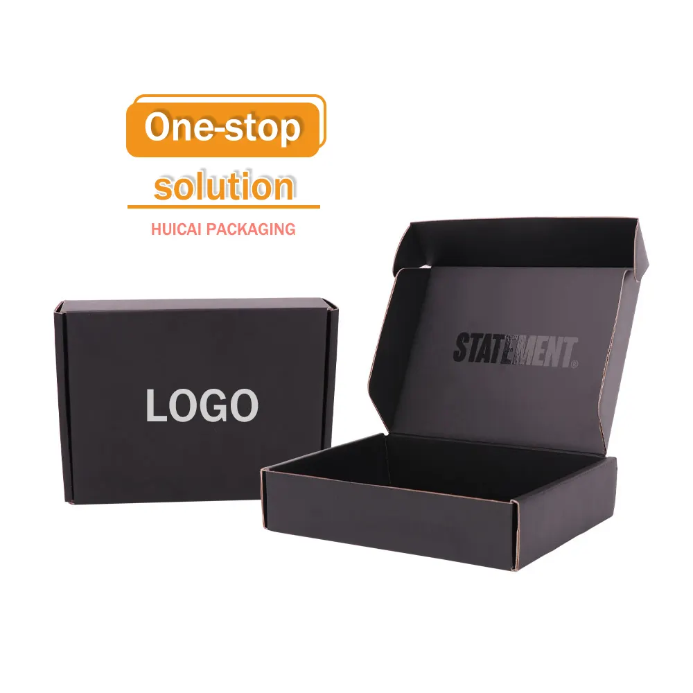 Custom Print Versand boxen Custom Logo Wellpappe Versand box Black Mailer Box für Kleidung