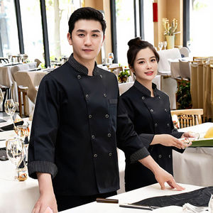 Uniformes de restaurant et de bar modernes personnalisables avec logo, design tendance à manches longues - Product Image 3