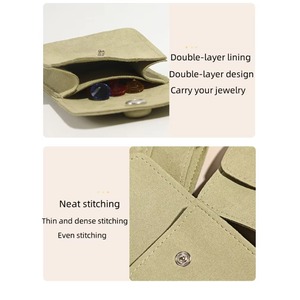 Pochette à bijoux en microfibre velours avec logo personnalisé et bouton – Emballage cadeau de luxe pour colliers, boucles d'oreilles, bagues, petites entreprises - Product Image 6