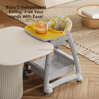 Chaise haute pour bébé renforcée Vsuch, chaise à manger rembourrée pour nourrissons avec panier de rangement en maille, plateau d'alimentation amovible
