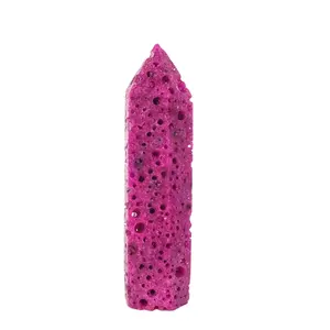 Natural Healing Crystal Honeycomb Ruby Six Prongs 6 Faceted Single Point Chakra Stone For room decoration