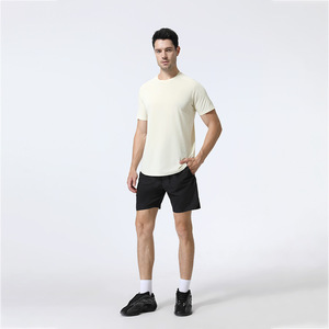 T-shirts personnalisés à ourlet incurvé pour hommes, vierges, 220 g/m², 95 % coton, 5 % élasthanne, pour la gym, le fitness et l'entraînement - Product Image 4
