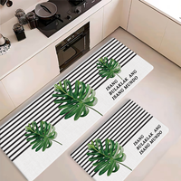 Tapis en mousse PVC imperméables anti-fatigue à motif floral, ensemble de 2 pièces, antidérapants, style moderne minimaliste, pour la cuisine