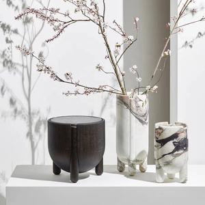 Vase De Table De Flore En Marbre De Calacatta Sculpté À La Main Et Pot De Fleur Surface Aiguisée - Product Image 6