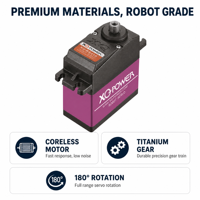 Bras robotisé DIY, servo 180 degrés, moteur sans noyau XQ POWER XQ-RS416, engrenage en titane, numérique, haute tension, métal, automatisation industrielle