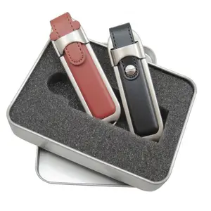 Tùy chỉnh da <span class=keywords><strong>USB</strong></span> bộ nhớ Flash Đĩa Bút ngón tay cái Drive với khung kim loại và hộp thiếc cho chương trình khuyến mãi quà tặng quà tặng quảng cáo - Product Image 2