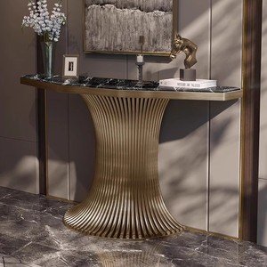Table <span class=keywords><strong>console</strong></span> moderne en marbre naturel Jane, mobilier haut de gamme pour salon d'appartement avec un design d'entrée élégant - Product Image 5