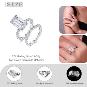 Bague en diamant de laboratoire de qualité supérieure certifiée IGI, taille émeraude, 7,5 carats, pour femme, fiançailles - Product Image 3