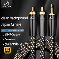 Câble audio Hi-End 3,5 mm vers 2 RCA mâle-mâle pour amplificateur de smartphone, home cinéma, microphone, moniteur, Hi-Fi, câble 3,5 vers double RCA
