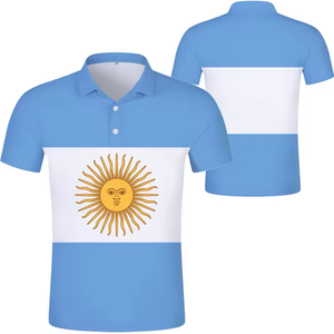 Polo de Verano para Hombre con Estampado de <span class=keywords><strong>Argentina</strong></span>, <span class=keywords><strong>Camiseta</strong></span> de Manga Corta con Solapa, Personalizada con Tu Logotipo y Nombre, Nueva Moda Casual de Negocios - Product Image 5
