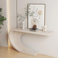 Meuble d'entrée moderne pour hôtel, style crème minimaliste, console d'art simple pour entrée de salon.