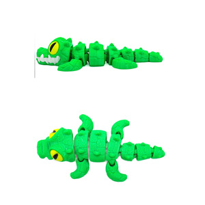 Ornement artisanal en forme de crocodile imprimé en 3D, un modèle animal anti-stress avec articulations mobiles, un cadeau artisanal en plastique - Product Image 5