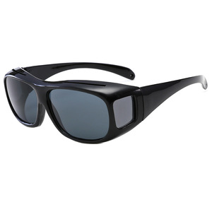 Men's Night Vision Cycling Sunglasses <b>Black</b> <b>Frame</b> Ac Lens Type 3 Sunshades For Outdoor Sports Driving Protection - Product Image 1