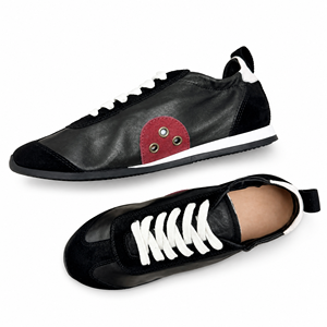 Custom <strong>Ladies</strong> Flexible Soft Leather Retro Lace-up Sneakers Lightweight Flat Comfort Daily Walking <strong>Trainers</strong>-Factory Direct Supply - Product Image 1