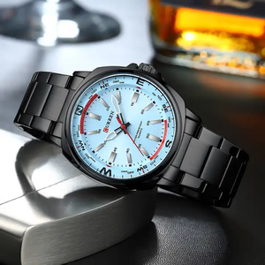 CURREN 8455 Aiguilles Lumineuses Bracelet en Acier Inoxydable 3ATM Étanche de Haute Qualité Montre à Quartz pour Hommes - Product Image 4