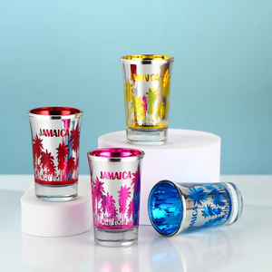 Grosir kustom 1.5oz berwarna gelas Shot dengan Jamaica Souvenir Hadiah Plating Logo personal - Product Image 3