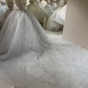 Vestido <span class=keywords><strong>de</strong></span> Novia Civil Dw0179 con Cuello Redondo, Espalda con Abertura en Forma <span class=keywords><strong>de</strong></span> O, Adornado con Cuentas, Lentejuelas y Cristales, Vestido <span class=keywords><strong>de</strong></span> Novia <span class=keywords><strong>de</strong></span> Lujo Personalizado Jancember - Product Image 5