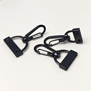 Mousquetons pivotants en métal <span class=keywords><strong>noir</strong></span> 15/20/26 mm, fermoirs détachables pour sangles de sacs, cordons et accessoires de quincaillerie pour porte-clés - Product Image 1