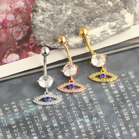 Yeux de haute qualité balancent nombril anneaux nombril piercing en gros 3 couleurs mélange acier inoxydable ventre nombril barre pour bijou de corps