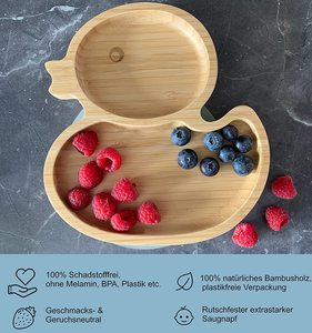 Ensemble de plaques d'aspiration pour bébé en bambou 100% naturel (<span class=keywords><strong>vert</strong></span>, violet, orange) - Product Image 2