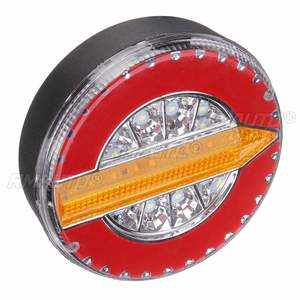1/2/4/6PCS Luz Trasera Redonda LED 24V para Camiones y Remolques, Señal de Giro Dinámica Secuencial, Luz de Freno y Reversa, Lámpara Trasera para Tractores y Furgonetas - Product Image 3