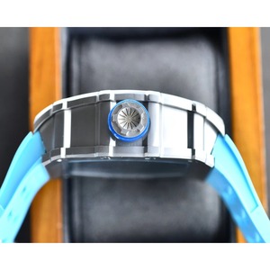 Waterproof Luxurious Tonneau <b>Mechanical</b> <b>Watch</b> with Power Reserve 24mm Band Ceramic Case Rubber Strap Unisex - Product Image 3