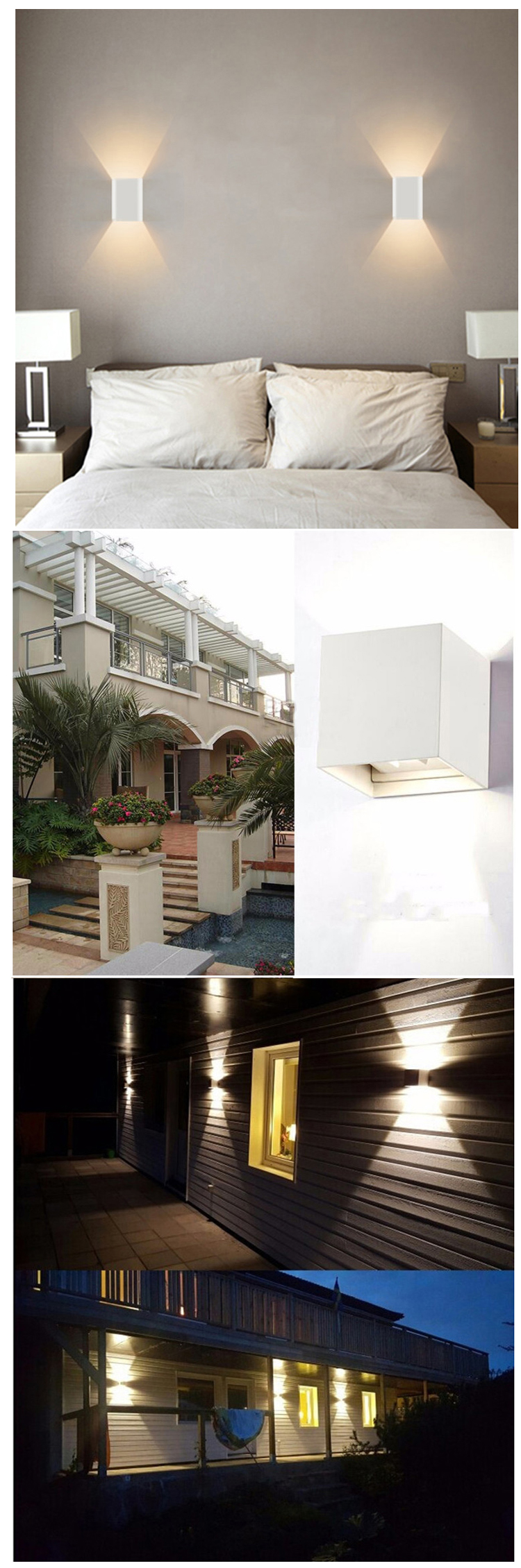Modern Indoor Interior Black Beside Up Down Mounted Bracket LED Wall Sconce Light