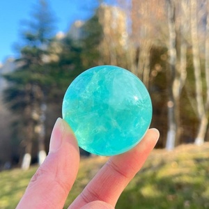 Natural Green <b>Crystal</b> <b>Ball</b> Polished Engraved Feng Shui Sphere Ornament for Home Decor - Product Image 6