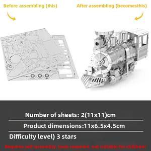 Crazy Model Little Train DIY Toy Metal 3D <span class=keywords><strong>Puzzle</strong></span> Assembly - Product Image 6