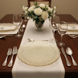 Assiettes de Présentation en Gros 13 Pouces en PP Transparent, Luxueuses, Réutilisables, Durables et Personnalisables pour Hôtels et Usage Domestique - Product Image 4
