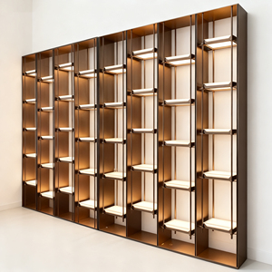 Wall-mounted <strong>Corner</strong> Showcase <strong>Cabinets</strong> Stainless Steel Frame Acrylic Shelves Modern Wine Bar <strong>Cabinet</strong> <strong>for</strong> House Living Room - Product Image 2