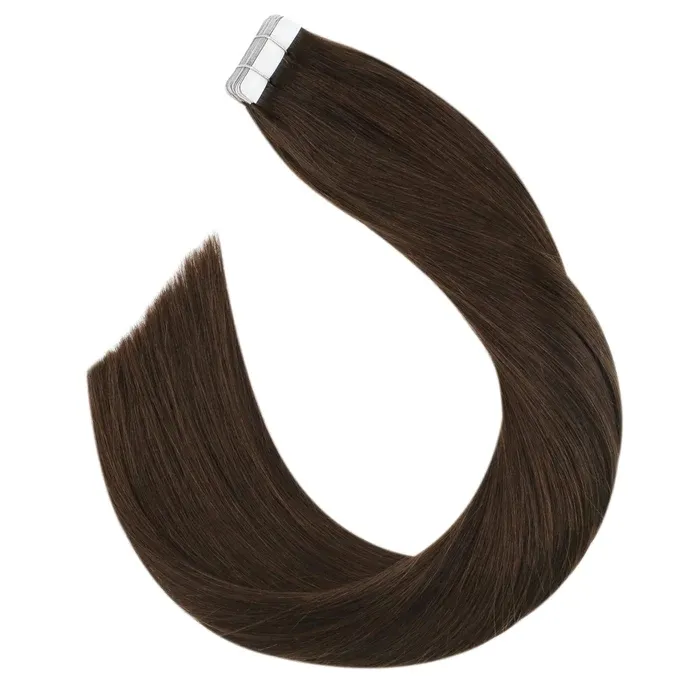 Оптовая продажа, натуральные волосы 12A, натуральные, коричневые, европейские Cabello Humano, натуральные Невидимые Ленты для наращивания человеческих волос