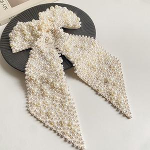 Barrettes à cheveux tendance style coréen vintage de qualité supérieure avec grand nœud et perles pour enfants - Product Image 2