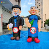 BOYAN Old Man & Sarah Cartoon Inflable PVC Modelo Abraham Sporter para Promoción de Eventos Incluye Oxford Blower Sea Shipping