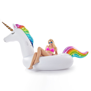 Flotteur de <span class=keywords><strong>piscine</strong></span> gonflable géant en forme de licorne à monter avec des poignées Grand bateau de plage gonflable pour enfants et adultes Fête d'été - Product Image 6