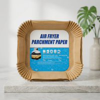 Papiers sulfurés carrés antiadhésifs réutilisables pour friteuse à air, 6,3 pouces, écologiques, résistants à la chaleur 230°C, sans danger pour les aliments, résistants à l'huile