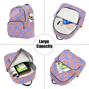 Fashion Hibiscus Floral Custom Print <b>Ladies</b> <b>Backpacks</b> Quilted Polyester Women Bookbags <b>Backpacks</b> Small <b>Backpacks</b> for Travel - Product Image 5