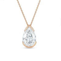 Collar de diamantes de laboratorio de oro de 18k con nombre, joyería con corte de pera