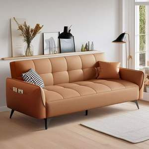 أريكة سرير حديثة قابلة للطي لغرفة المعيشة مع وظيفة سرير خشبي مدمج في الحائط ووسادة - Product Image 3