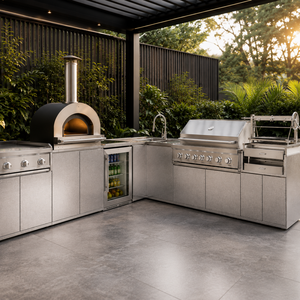 Cuisine <span class=keywords><strong>barbecue</strong></span> extérieure  et station de grill pour villas Four électrique encastré sur mesure et gril <span class=keywords><strong>en</strong></span> acier inoxydable - Product Image 2